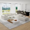 TiramisuBest 132" Modular L-Shaped Upholstered Sectional Sofa Set w/ 6 Pillows & Free Combination for Living Room & Bedroom,Beige - 2 of 4