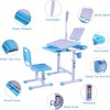 Whisen Kids Desk and Chair Set, Drafting Table Desk Set with Adjustable Height, 40-Degree Tiltable Children Desktop - 3 of 4