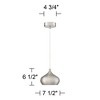 Possini Euro Design Holland Satin Nickel Mini Pendant Light 7 1/2" Wide Modern LED Fixture for Dining Room House Foyer Kitchen Island Entryway Bedroom - 4 of 4