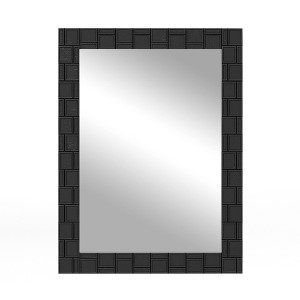 Tangkula 32" x 24"Wood Framed Wall Mirror w/Solid Wood Frame Vertical Horizontal Hanging - 1 of 4