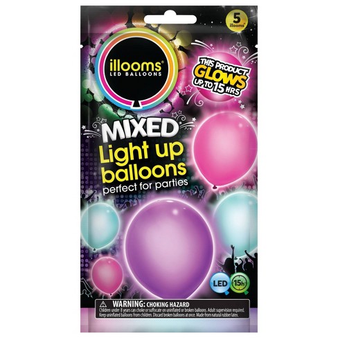 5ct Illooms Led Light Up Mixed Solid Balloon Target