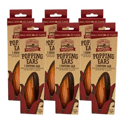 Free Day Popping Ear Non-GMO Yellow Un-Popped Popcorn - Pack of 6 - Popcorn on the Cob
