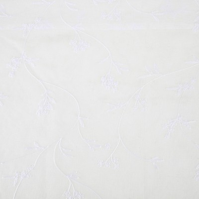 Ivory Floral Sheer Rod Pocket Curtain Valance 50" x 17"