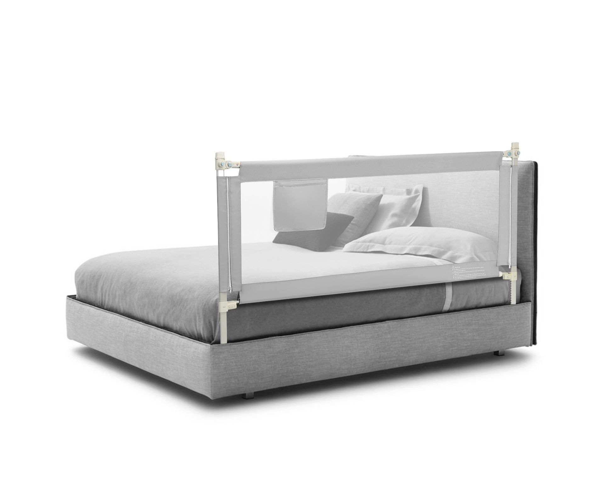 Infans 69.5" Bed Rails for Toddlers Vertical Lifting Baby Bed Rail Guard with Lock Grey