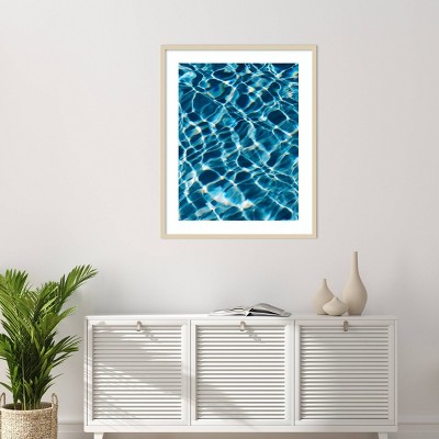 Reflections IV Blue Water Photography with Natural Wood Frame