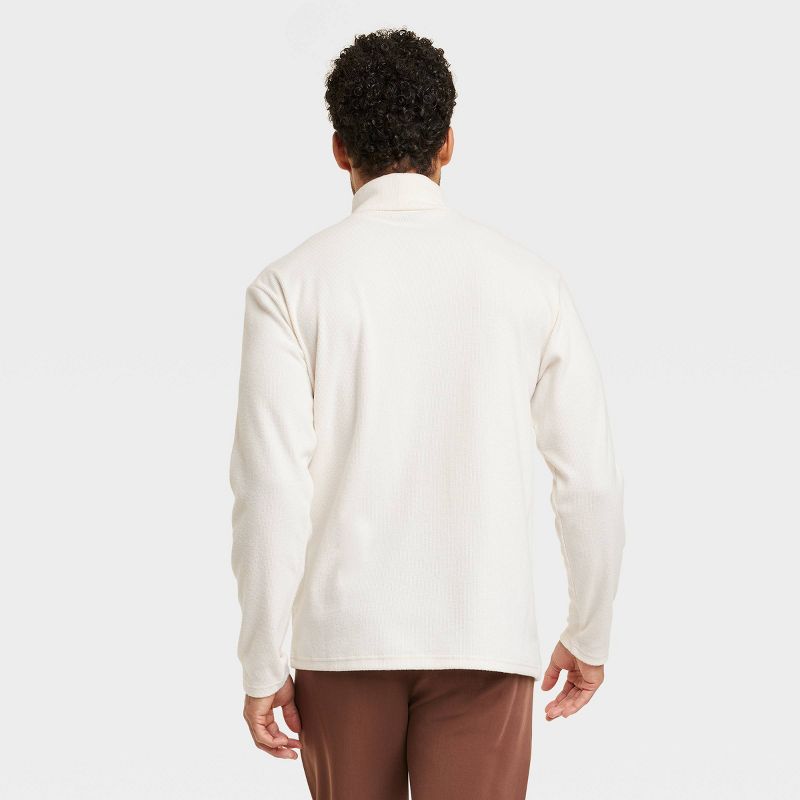 Houston White Adult Long Sleeve Turtleneck T-Shirt - Cream, 2 of 4