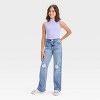 Girls' Mid-rise Wide Leg Jeans - Art Class™ Light Wash 12 : Target