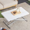 Lift Top Coffee Table, 4 In 1 Multi-Function Lifting Table, W/0.8-inch (0.07ft)Wood Grain Process Sticker Desktop & Silver Metal Legs - 4 of 4