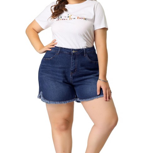 Plus size cheap denim short shorts