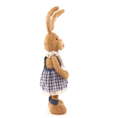 Lighted Plush Easter Bunny in Blue and White Dress