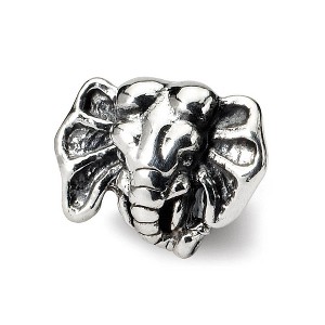Black Bow Jewelry Sterling Silver Elephant Head Bead Charm - 1 of 3