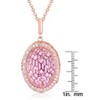 Guili Cubic Zirconia Sterling Silver Rose Plated Oval Pink Pendant, A Graceful and Modern Jewelry Choice, Perfect for Day or Night - 3 of 4