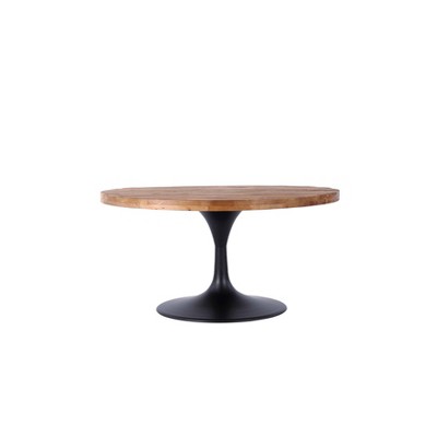 36" Lenora Round Pedestal Coffee Table Brown/Black - Summerland Home
