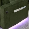 85" Modern L-Shaped Chenille Sectional Sofa Bed with Retractable Table, LED, USB & Cup Holders - 4 of 4