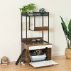 Lirago White Vintage Cat Litter Box Enclosure with Tower-48"H Pet Furniture 23.6x18.9 - 3 of 4
