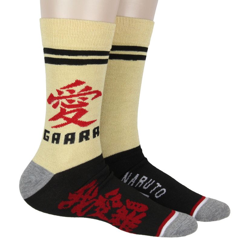 Naruto Shippuden Men's Clan Logos 3-Pack Adult Mid-Calf Crew Socks Size 8-12 Multicoloured, 2 of 8