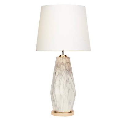 Ceramic Faux Marble Table Lamp With Gold Base Gold - Cosmoliving By ...