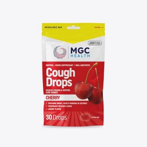 MGC Health Cough Drops, Cherry Flavored, 30 Ct - 1 of 3