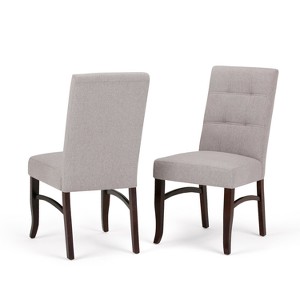 Hawthorne Deluxe Dining Chair Set of 2 Cloud Gray Linen Look Fabric - Wyndenhall, Adult Unisex, Cloudy Gray