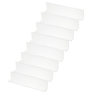 Unique Bargains Acrylic Smooth L-Shaped Bedroom Kitchen Office Shelf Dividers 8 Pcs - 1 of 4