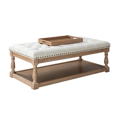 Conelius Traditional upholstered storage Cocktail ottoman with Button-Tufted Design| ARTFUL LIVING DESIGN