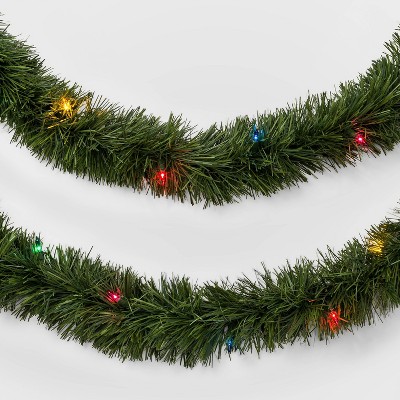 18ft Pre-lit Artificial Christmas Garland Multicolored lights - Wondershop™