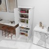 Okak 71" Kitchen Pantry Storage Cabinet with Drawer & 2 Adjustable Shelves, Freestanding Cupboard for Dining/Living Room Laundry - 4 of 4