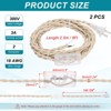 Unique Bargains Vintage Stripped Ends Twisted Cloth Covered Lamp Wires with Button and Plug 2 Pcs - 2 of 4