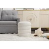 CAVINAS Soft Velvet Ottoman, Round Ottoman, Entryway Padded Footstool, Velvet Ottoman Bench, Footrest Stool for Living Room, Bedroom - 3 of 4