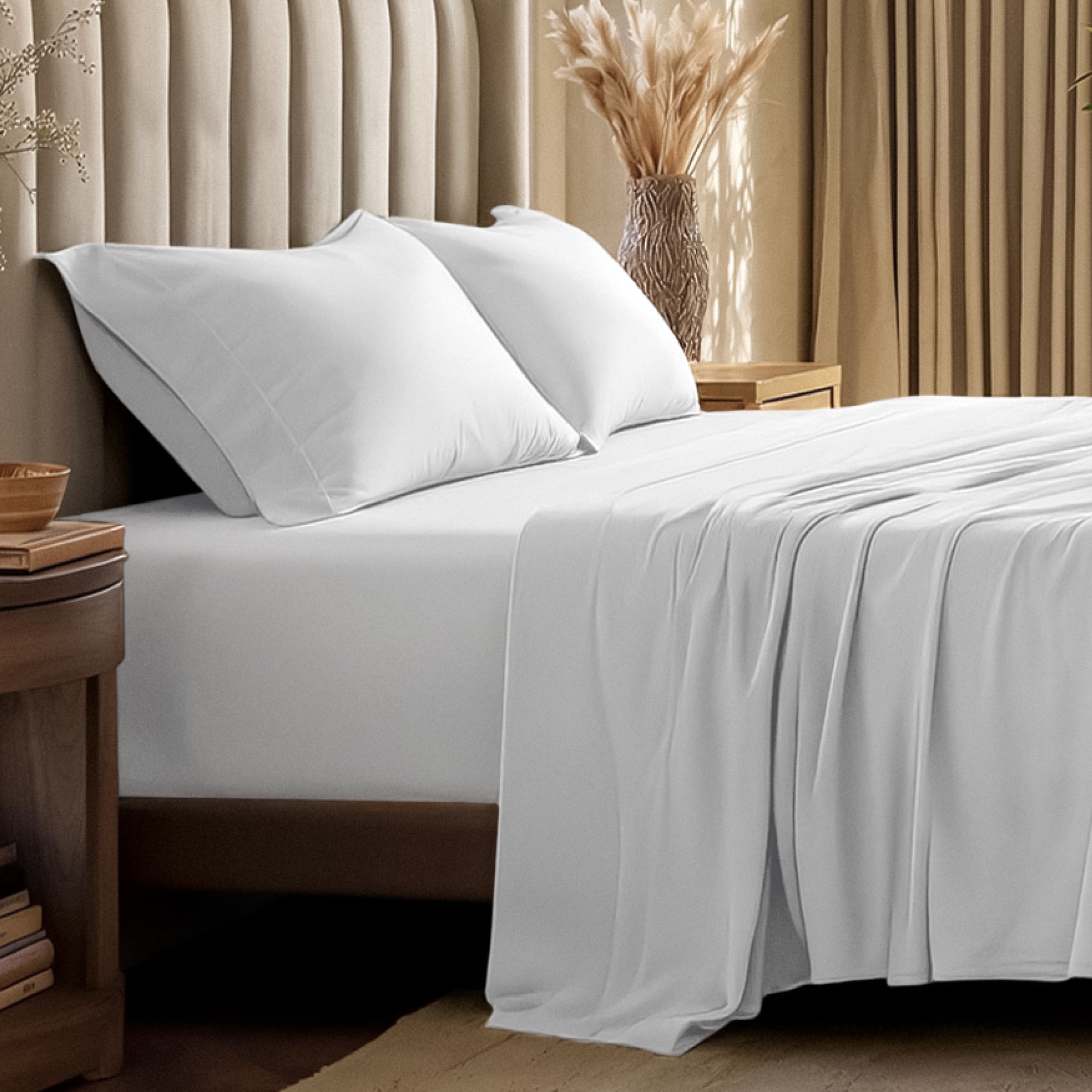 Bare Home Organic Cotton Sheet Set - Queen, White