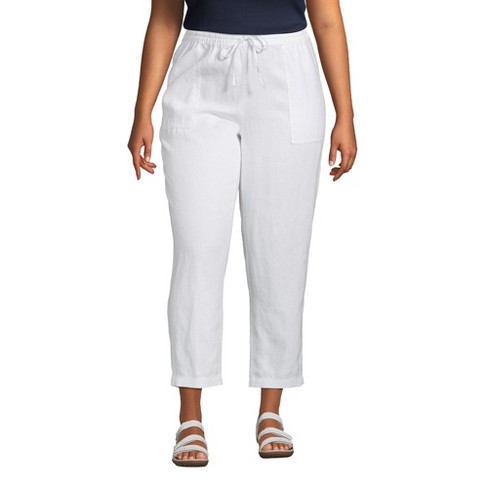 Lands' End Women's Plus Size Sport Knit High Rise Elastic Waist Pull On Capri  Pants - 3x - White : Target