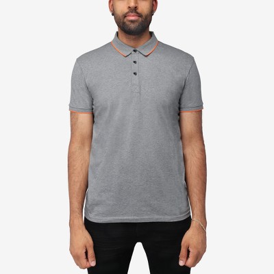 X Ray Men's Short Sleeve Snap-placket Polo In Heather Charcoal ...