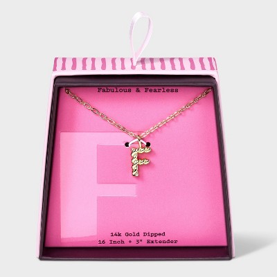 14K Gold Dipped Twisted Bubble Initial Necklace - A New Day™ Gold