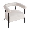 TOAOTBNBO Modern Boucle Fabric Accent Chair with Solid Metal Frame, Curved Armchair Armchair with Lounge Seat Sofa Chair for Office, White - 2 of 4