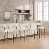27” Boucle Counter Stools, Upholstered Bar Chairs with Backrest and Metal Legs for Kitchen Island - 2 of 4