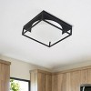Dewdrop Modern Flush Mount Ceiling Light Black Square Frame with White Shade for Bedroom Living Room - 2 of 4