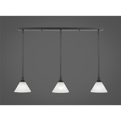 Toltec Lighting Any 3 - Light Chandelier in  Dark Granite with 7" Gold Ice Shade