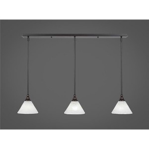 Toltec Lighting Any 3 - Light Chandelier in  Dark Granite with 7" Gold Ice Shade - 1 of 1