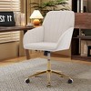 LOVMOR Adjustable Office Chair w/golden base,Modern Swivel Chair w/Wheels for Bedroom Office - 2 of 4