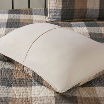 Madison Park 6pc Full/Queen Warren Herringbone Quilted Reversible Coverlet Set with Decorative Pillows Neutral: Lightweight Polyester Bedding Set — фото 6