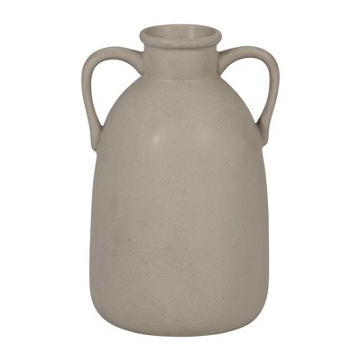 Sagebrook Home 10" Ceramic Vase with Handles Creative Contemporary Eared Vase For Decorative Home