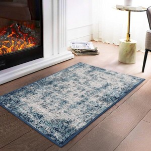 Acekool Runner Rug Modern Abstract Shag Low Pile Non Shedding Fade Stain Resistant Soft Accent Carpet for Hallway Bedroom Entryway - 1 of 4