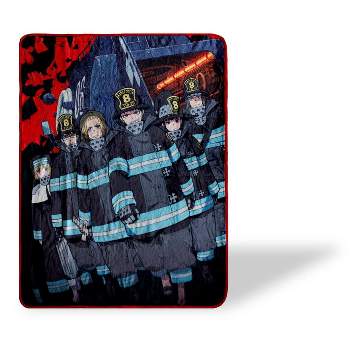 Just Funky Fire Force Anime Series Fleece Throw Blanket | Anime Blanket | 60 x 45 Inches