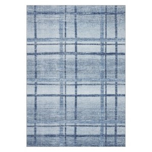 Washable Modern Geometric Rug Non Slip Low Pile Rug Soft Contemporary Throw Floor Cover Foldable Indoor Carpet for Living Room Bedroom Playroom - 1 of 4