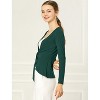 INSPIRE CHIC Women's Tie Front Long Sleeve Crop Ruffle Knit Cardigan Sweaters - 4 of 4