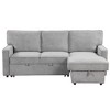 89" Upholstery L-Shaped Sectional Sleeper Sofa with Storage Chaise Lounge, USB Port, and Cup Holders - 4 of 4