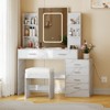 Vanity Desk with Mirror and Lights, Makeup Vanity Set with Charging Station - 2 of 4