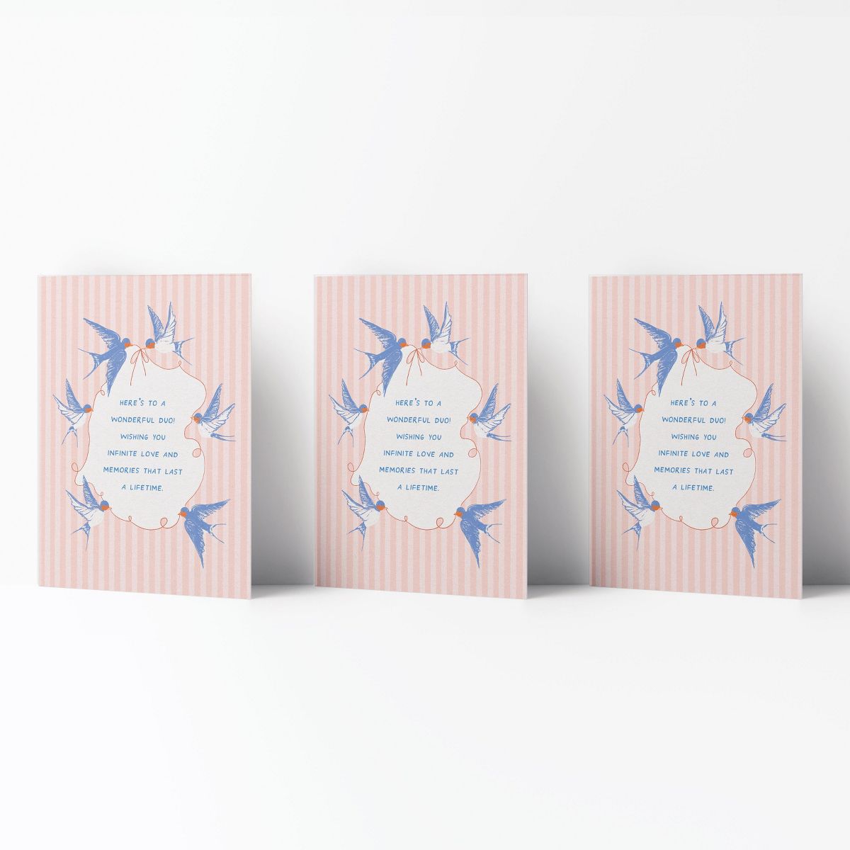 Wedding Greeting Card Pack Sets (3 ct) Swallows wedding Wishes by Ramus & Co