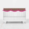 Bacati - Butterflies/Ladybugs Long Crib Rail Guard Cover Pink/Chocolate - 3 of 4