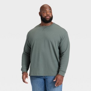 Men's Vintage Textured Crewneck Long Sleeve Shirt - Goodfellow & Co™ - 1 of 3